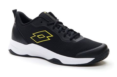 Мужские кроссовки теннисные Lotto Mirage 600 ALR - all black/sulphur lime