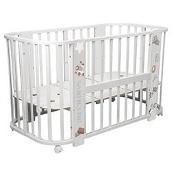 Кровать детская Indigo Baby Line 5 в 1 с поперечным маятником, маленький матрас в подарок