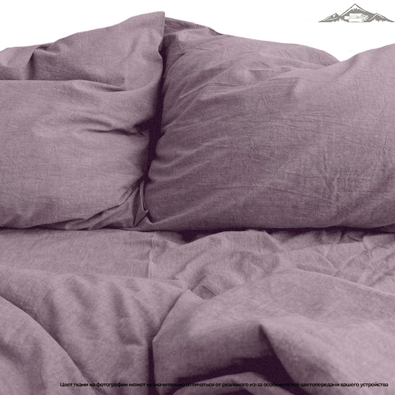 Вареный (стираный) хлопок, цв.Пыльно-лиловый меланж
