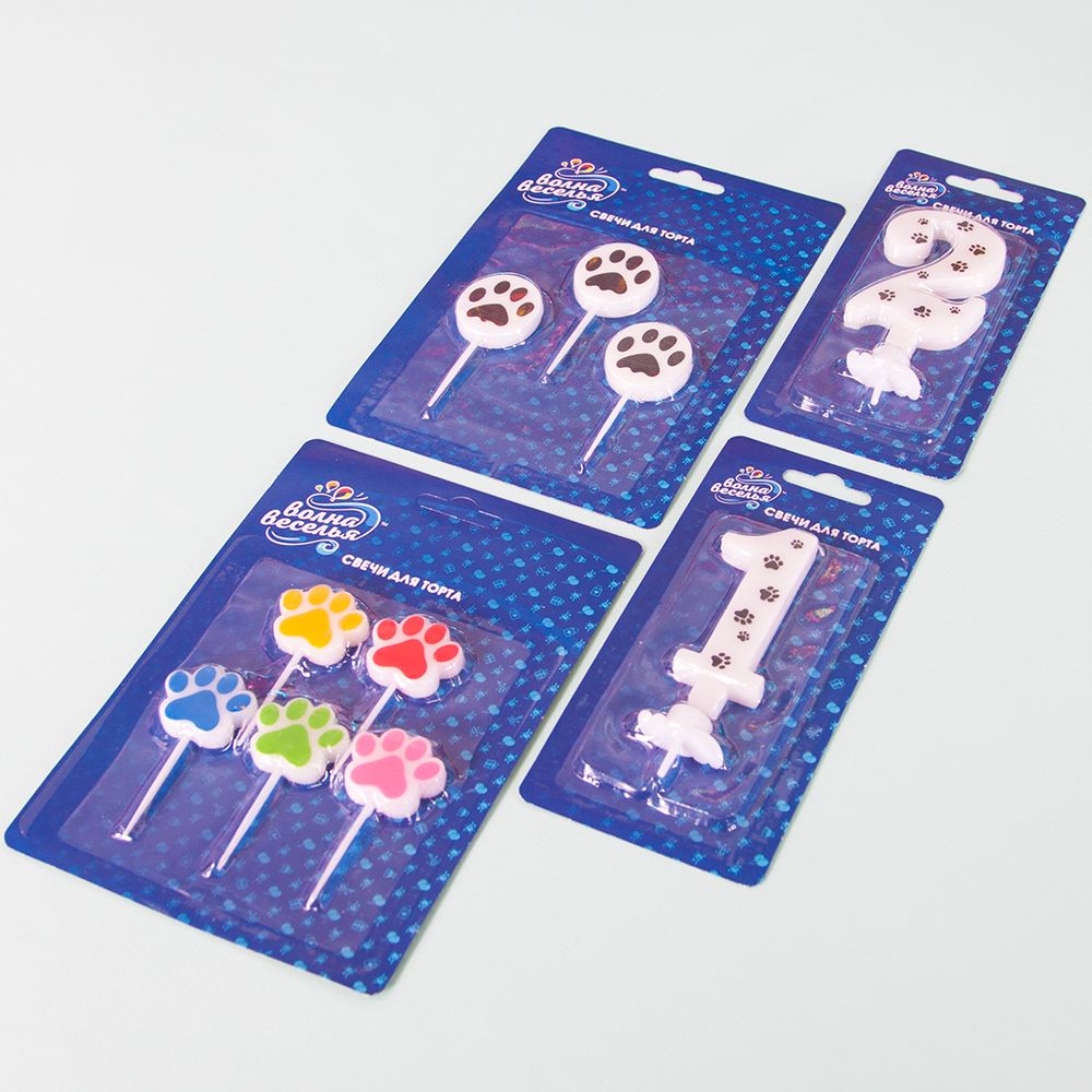 Свечи Лапки, 3,5 см, 3 шт.