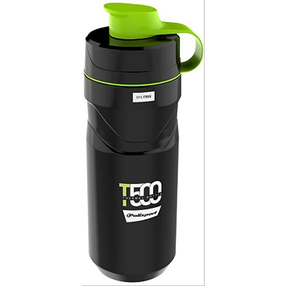 Термофляга Polisport THERMAL BOTTLE T500 500ml/650ml BLACK/LIME GREEN
