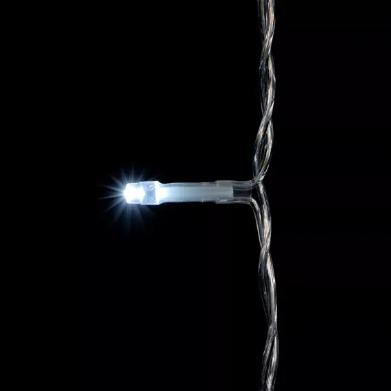 Светодиодный занавес 2*2 м., 400 белых LED ламп, облегченный, прозрачный провод ПВХ, LTC (PCL400NOT-10-2W)