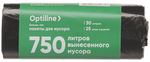 Мешки для мусора Optiline, 30 литров, 50х60 см, 8 мкм, ПНД, 25 штук в рулоне, 1950 штук в коробке