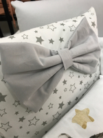 Комплект в кроватку 18 предметов "Енотики" серый, сатин