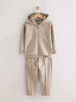 Толстовка на молнии с капюшоном и спортивные брюки в комплекте для мальчика Next AA8-116, Песочный