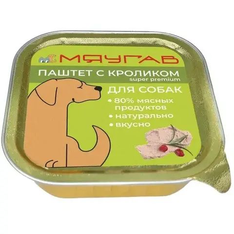 МЯУГАВ консервы для собак паштет (кролик) 100 гр