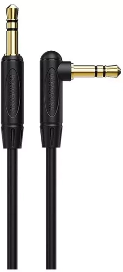 Аудио кабель угловой AUX Borofone BL4 3.5мм jack на 3.5мм jack 1 метр чёрный