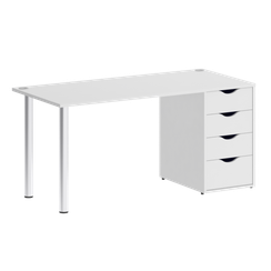 Home Office Стол письменный VR.SP-3-158.4 Белый Бриллиант/Хром 1580*720*750