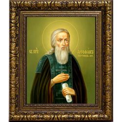 Феофан Печерский, преподобный постник. Икона на холсте.