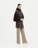 Шуба из каракуля с отделкой из меха норки