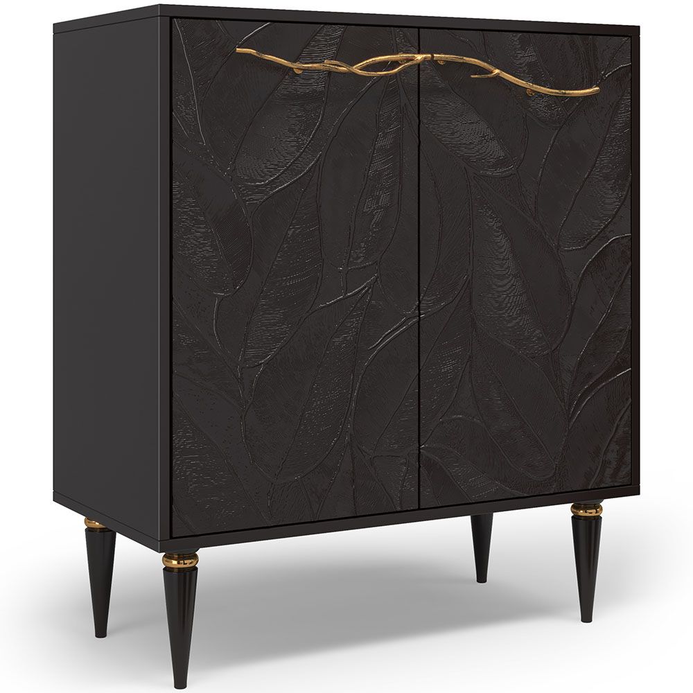 Комод Арт Колор leaves Классик Голд с 2 полками Терпкий коричневый