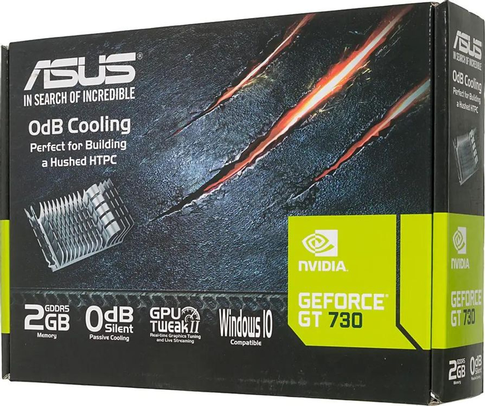 Видеокарта ASUS NVIDIA  GeForce GT 730 GT730-SL-2GD5-BRK 2ГБ GDDR5, Low Profile,  Ret