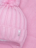 Шапка для девочек осенняя и снуд, розовая