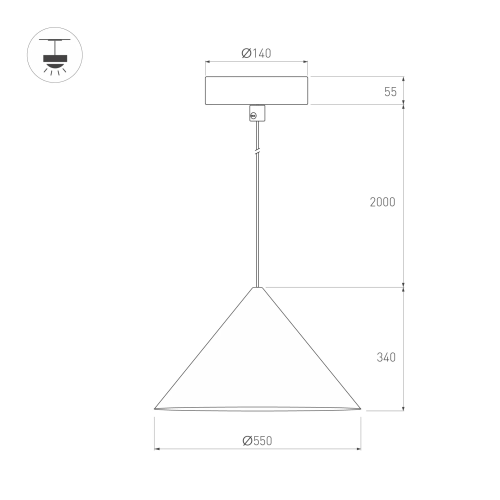 Светильник SP-MAKOTO-R550-14W Warm2700 (BK, 36 deg, 230V, TRIAC) (Arlight, IP20 Металл, 3 года) 054401