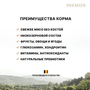 Уценка! Срок 09.08.26 Сухой корм Premier Cat Lamb&Turkey Adult Large для кошек крупных пород из свежего мяса ягненка с индейкой