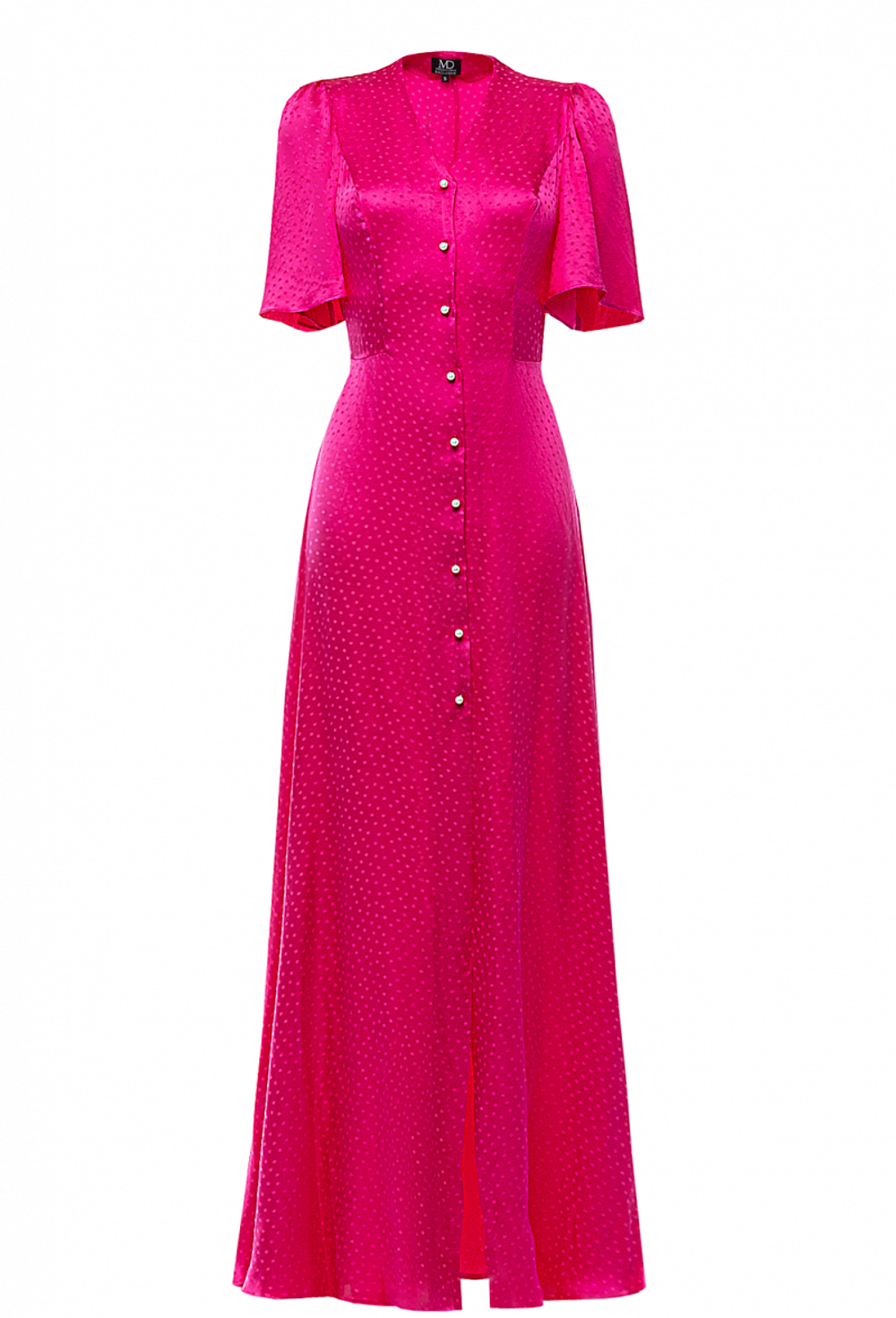 Платье в пол на пуговицах фуксия 07-04-23 SS