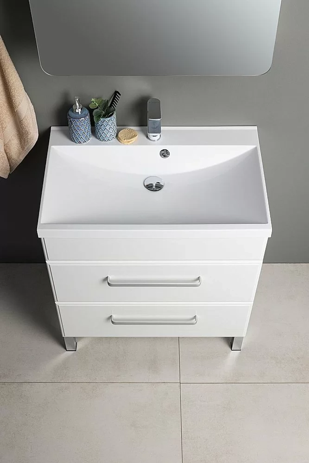 Тумба с раковиной Aquanet Лукка 302397 75 белый