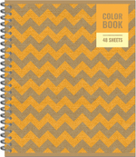 Тетрадь общая 48л, ЗИГЗАГИ, обложка-мелов.картон+софттач-лак, металлический гребень, клетка