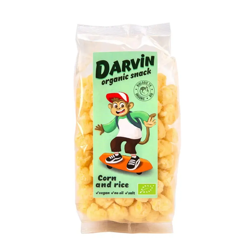 Кукурузно-рисовые шарики без добавления сахара Darvin BIO (Италия), 54 г