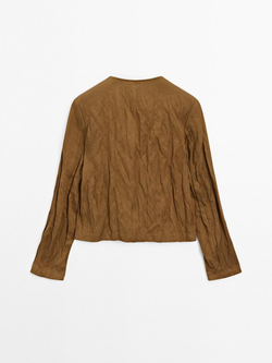 Massimo Dutti Короткая куртка с декоративной отделкой, золотистый