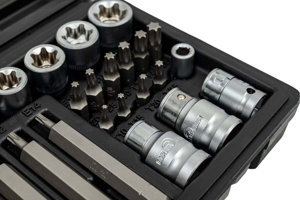 Набор головок внутренних и насадок TORX (35 пр; Е4-Е20; Т10-Т70) СЕРВИС КЛЮЧ 76460