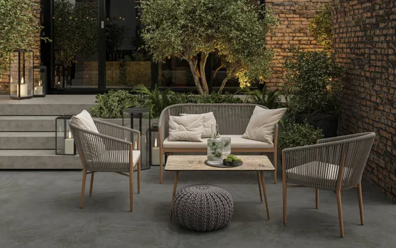 Уличный диван Cara 126 см, светло-коричневый