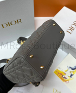 Женская сумка Lady Dior My ABC квадратная темно-серого цвета