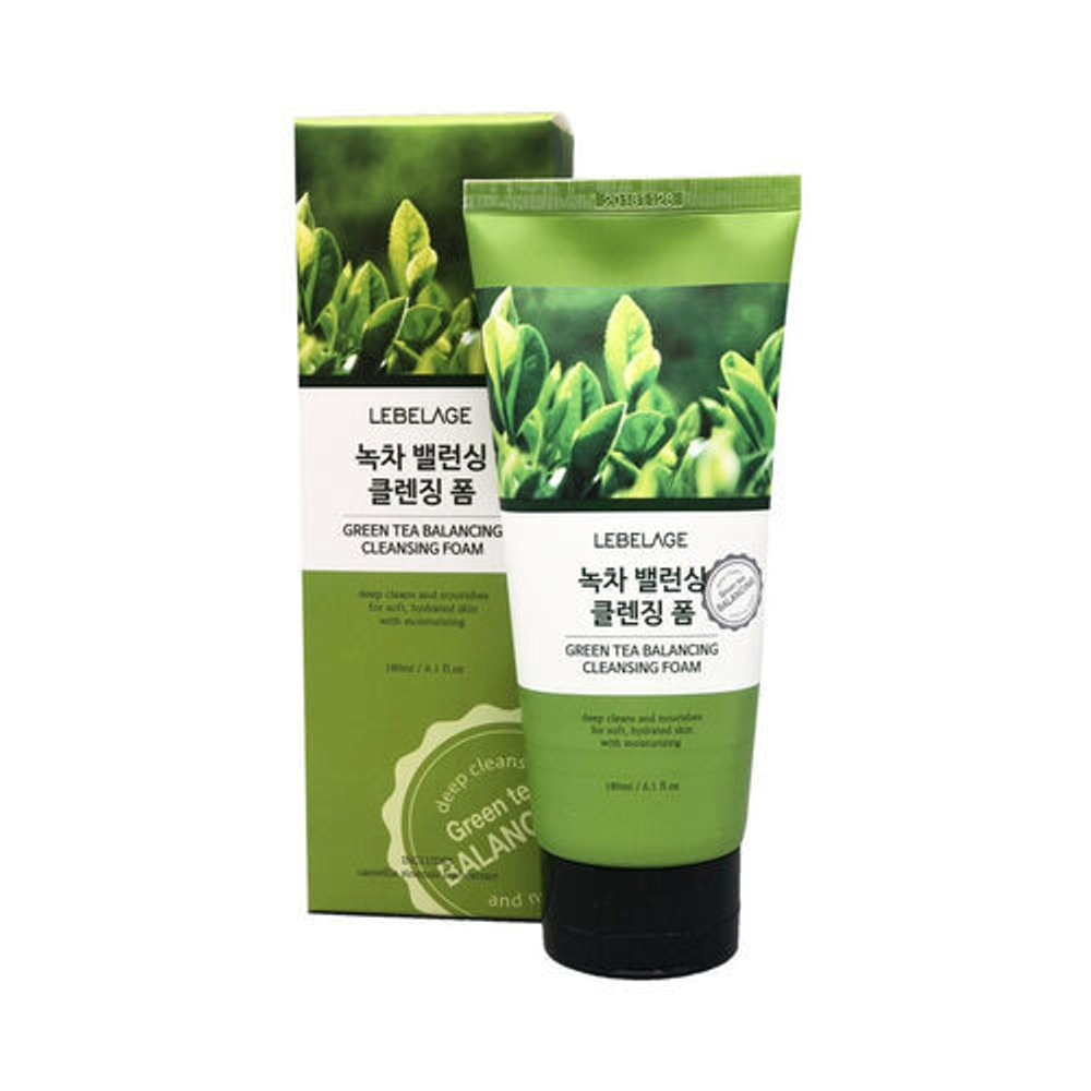 [Lebelage] Green Tea Balancing Cleansing Foam - Пенка для умывания с зеленым чаем, 180 мл