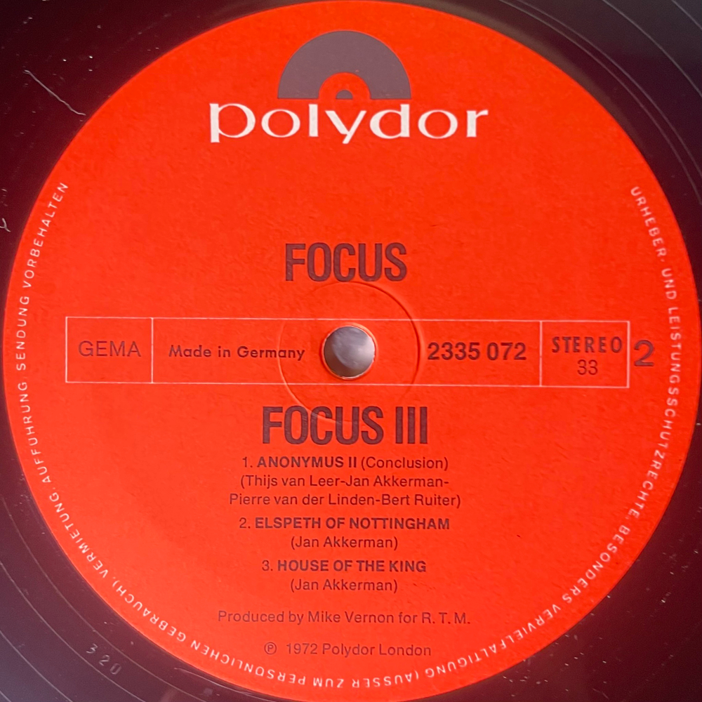 Focus ‎– Focus 3 2LP (Германия 1972г.)