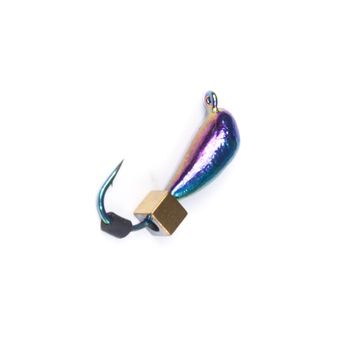 Мормышка вольфрамовая Lucky John БАНАН спортивный бензин с петелькой и кубиком золото 030/KG