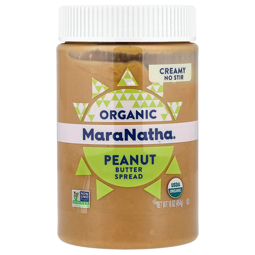 MaraNatha, Органическое арахисовое масло, сливочное, 454 г (16 унций)