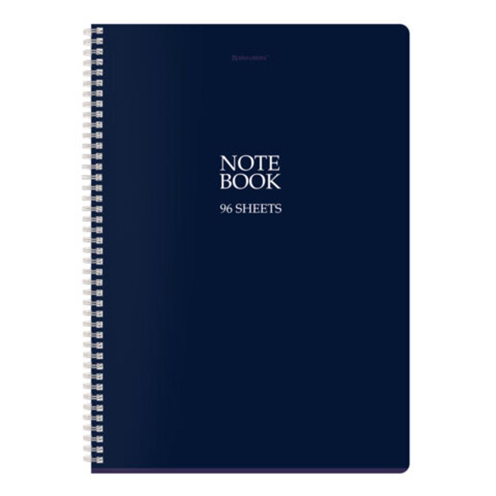Тетрадь А4, 96 л., BRAUBERG, гребень, клетка, матовая ламинация, "NoteBookMono" (микс в спайке), 405315