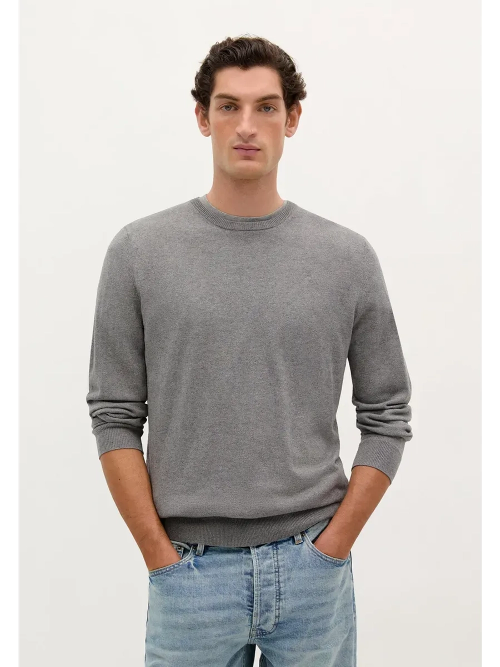 Пуловер из хлопка с добавлением кашемира