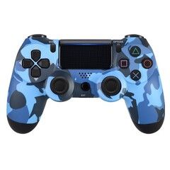 Джойстик беспроводной DualShock №9 для PlayStation 4 с рисунком Blue camouflage / Синий камуфляж (Синий)