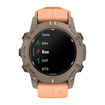 Спортивные часы Garmin Descent G2, силиконовый ремешок цвета «морская ракушка» Безель цвета «палома», AMOLED-дисплей с сапфировым стеклом. Ремешок с классической застёжкой — на запястье обхватом 128–224 мм