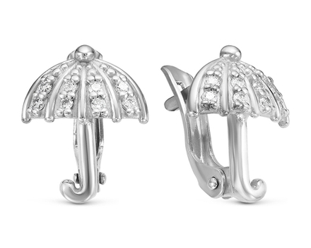 Детские серьги Зонтик с фианитами