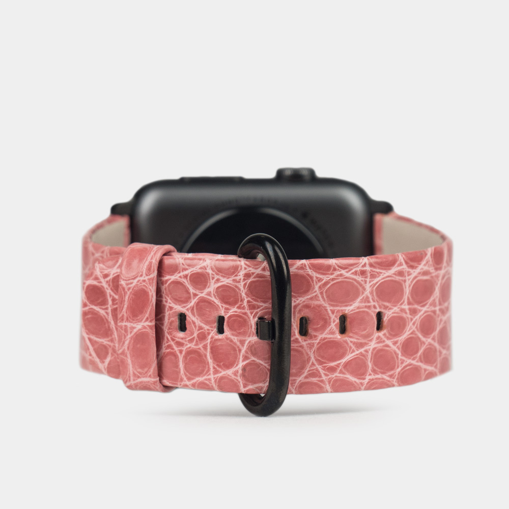 Ремешок для Apple Watch 42/44/45/49mm Classic из кожи аллигатора цвета бледно-розовый лак