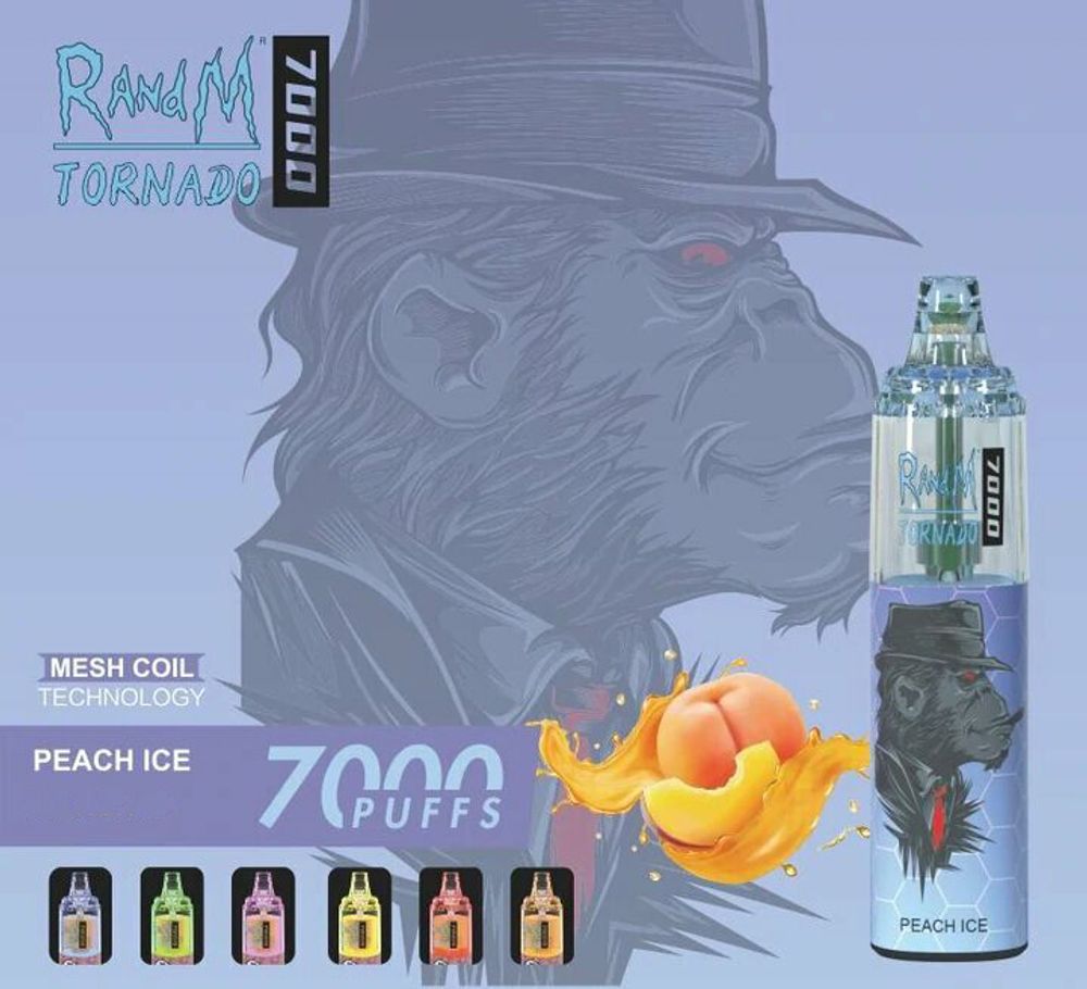 RandM Tornado 7000 - Peach Ice (5% nic)