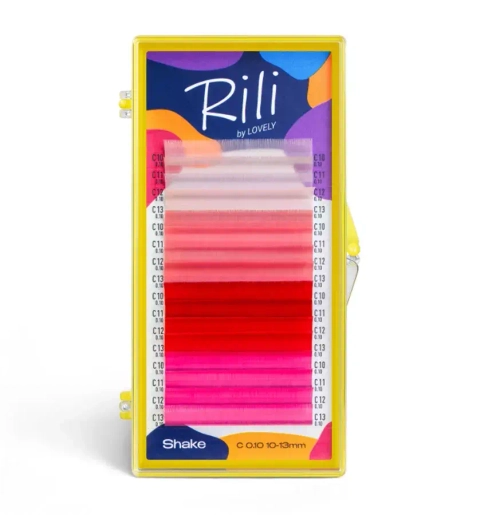Rili Ресницы цветные Coral mix D/0.07 (7-10mm)