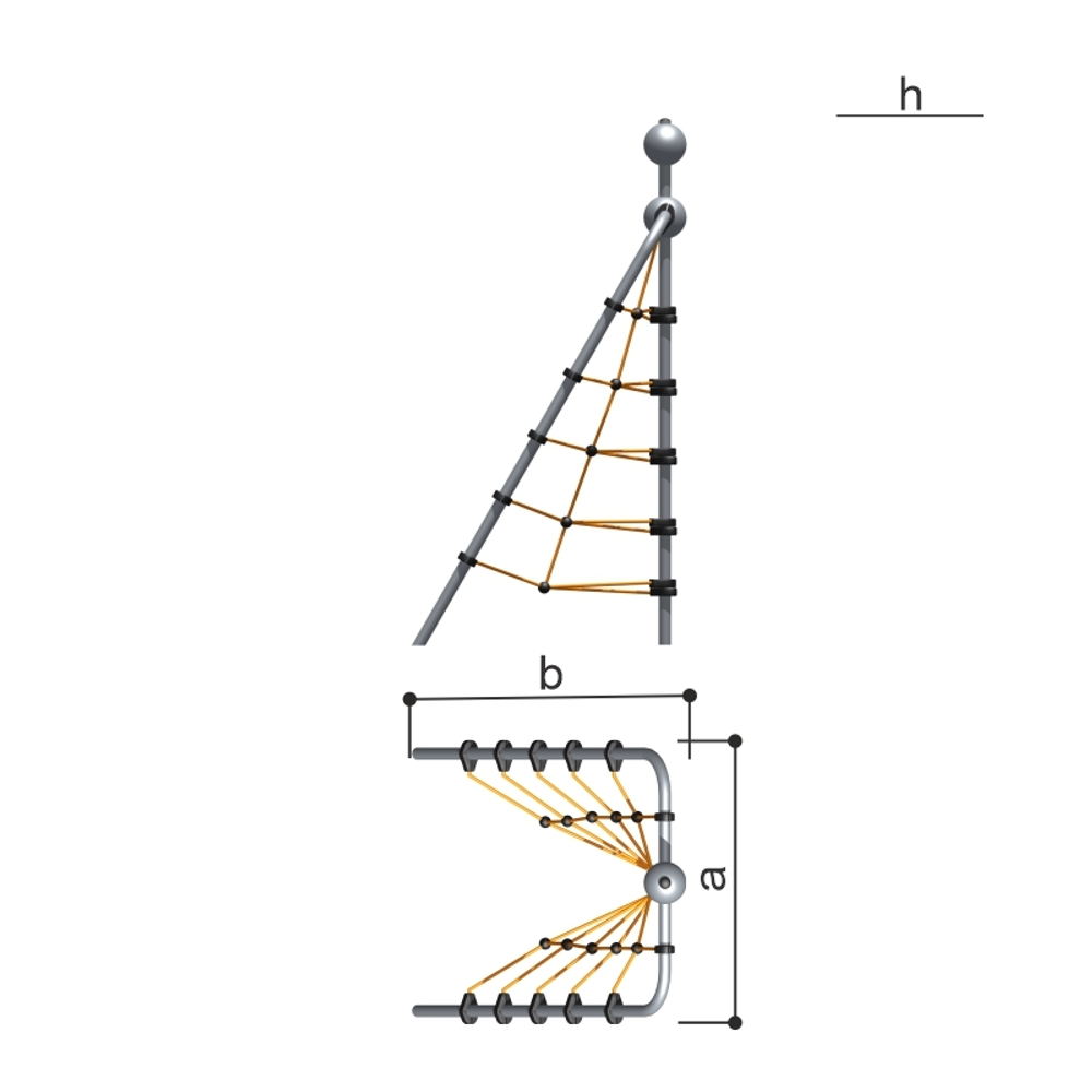 Детский спортивно-игровой комплекс с канатным лазом серия "Сфера" Romana 057.04.00