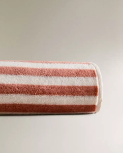 ZARA HOME ДЕТСКОЕ ПОЛОТЕНЦЕ В ПОЛОСКУ, КРАСНОВАТО-КОРИЧНЕВЫЙ