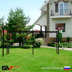 Уличная шведская стенка Sv Sport рукоход х 2 с комплектом турник прямой У50033К (Щит баскет/Кронш бокс)