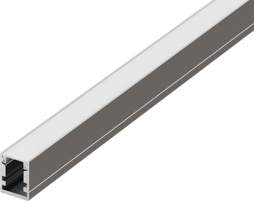 Накладной алюминиевый анод. профиль, 10х13х2000мм. В комплекте матовый экран, 4 торцевые заглушки, 4 крепежа, алюминий