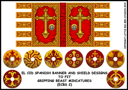 LBMS SAGA SSP99 Spanish Banner & shield transfers for 4pt warband