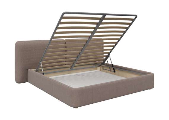 Кровать двуспальная Hub Soft 200 см (капучино, твид)