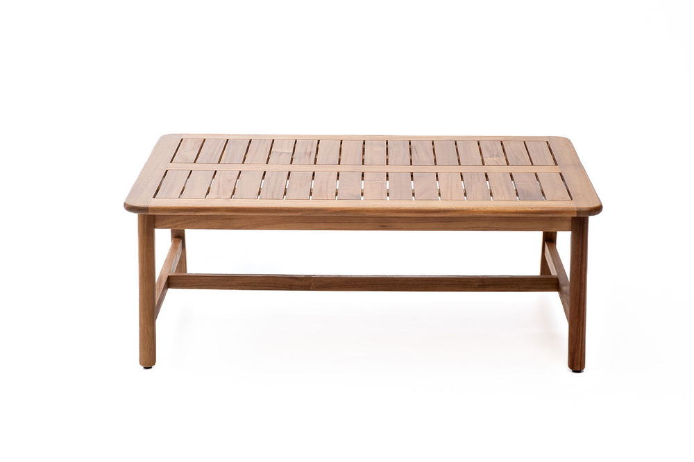 Кофейный стол из акации Joygarden КАЛИСТО, бежевая рогожка