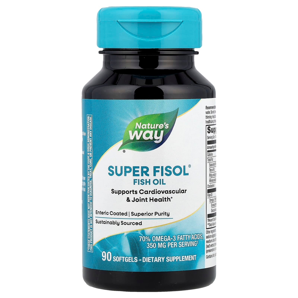 Nature's Way, Рыбий жир Super Fisol®, 90 капсул (500 мг в каждой капсуле)