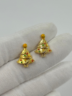 Серьги пусеты Ёлочки AAi