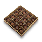 Коробка для конфет ПРЕМИУМ с большим окном 180*180*45 см (16) (шоколад/золото)