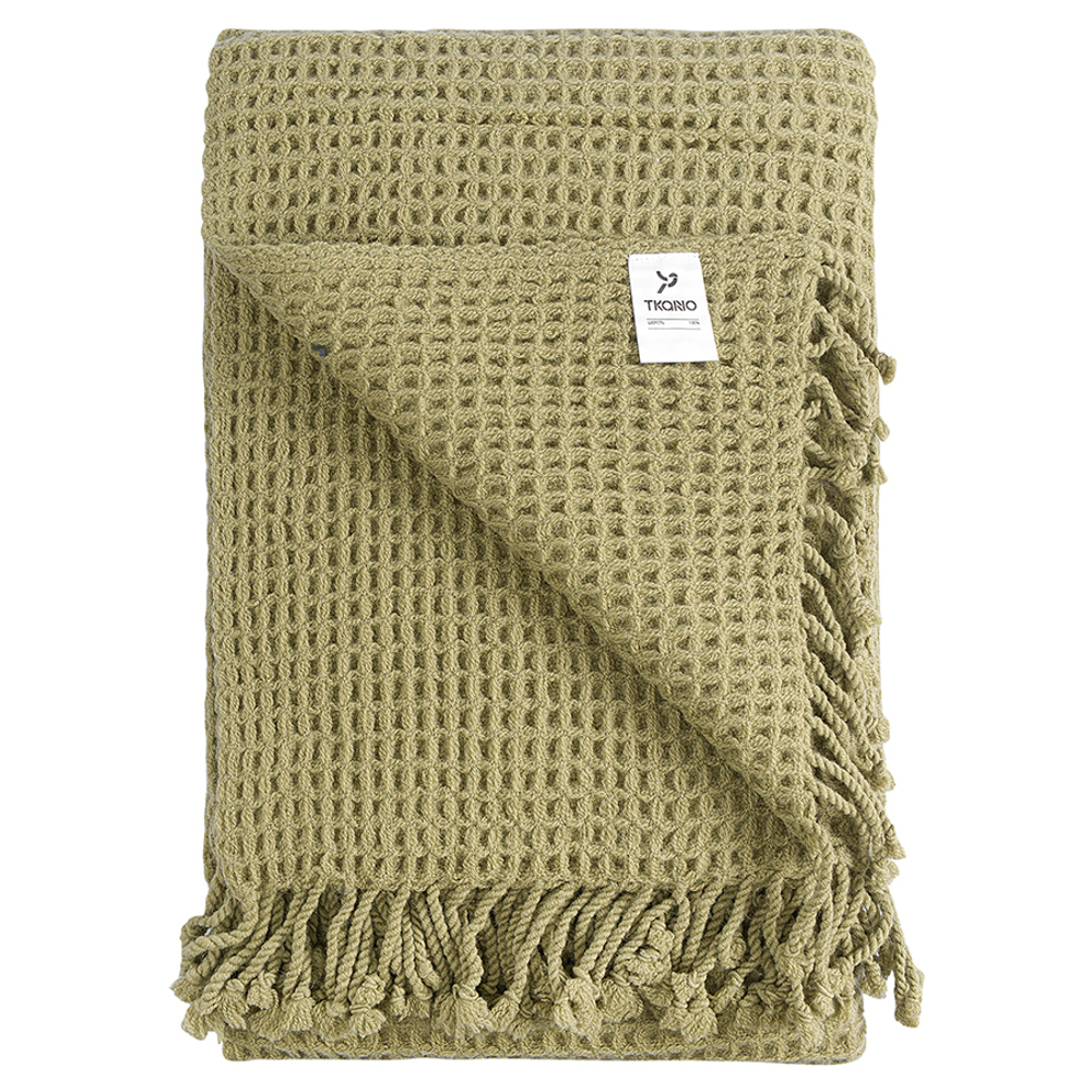 Плед шерстяной 130х180см Tkano Essential травянисто-зеленый
